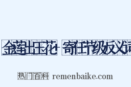 金莲出玉花+寄任节级反义词是什么意思的图片